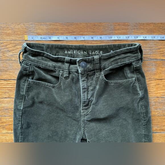 AMERICAN EAGLE Super Stretch Green Corduroy Hi-Rise Jeggings sz 4 (NWOT) - Picture 12 of 16